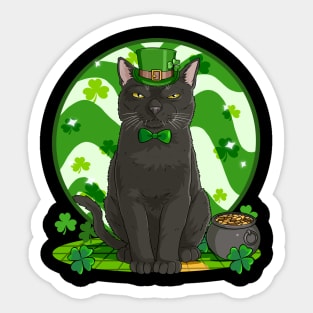 Bombay Cat St. Patricks Day Irish Leprechaun Sticker